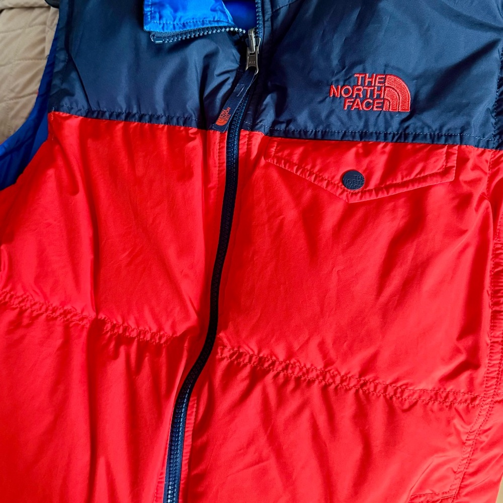 The North Face Vibrant Red and Navy Vest